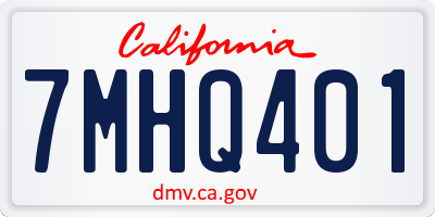 CA license plate 7MHQ401