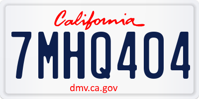 CA license plate 7MHQ404