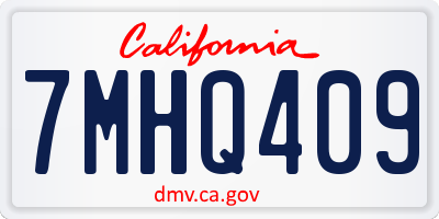 CA license plate 7MHQ409