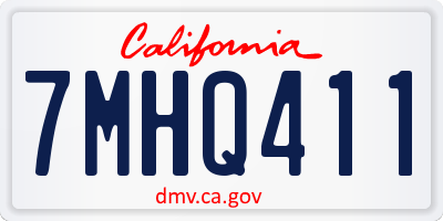 CA license plate 7MHQ411