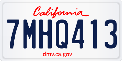 CA license plate 7MHQ413