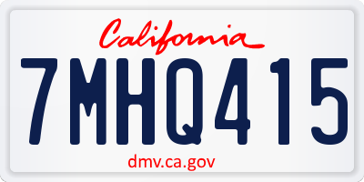 CA license plate 7MHQ415