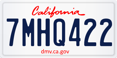CA license plate 7MHQ422