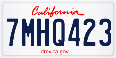 CA license plate 7MHQ423
