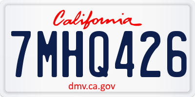 CA license plate 7MHQ426