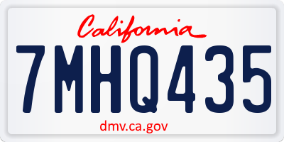 CA license plate 7MHQ435