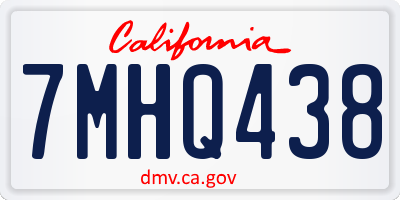CA license plate 7MHQ438