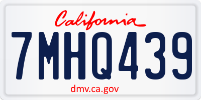 CA license plate 7MHQ439