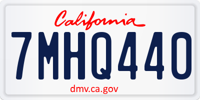 CA license plate 7MHQ440