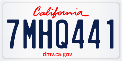 CA license plate 7MHQ441