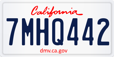 CA license plate 7MHQ442