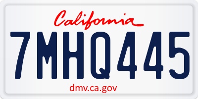 CA license plate 7MHQ445