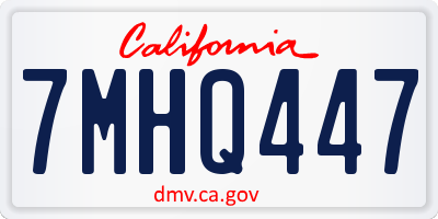CA license plate 7MHQ447