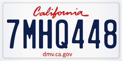 CA license plate 7MHQ448