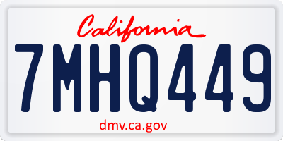 CA license plate 7MHQ449
