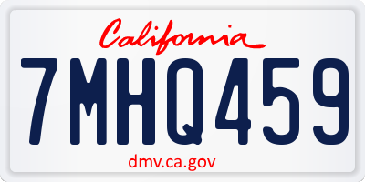 CA license plate 7MHQ459