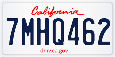 CA license plate 7MHQ462