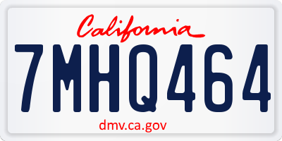 CA license plate 7MHQ464