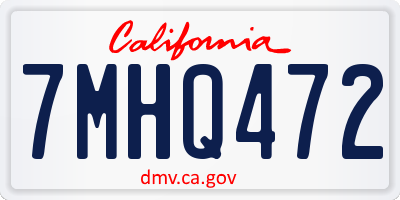 CA license plate 7MHQ472