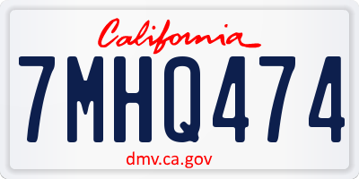 CA license plate 7MHQ474