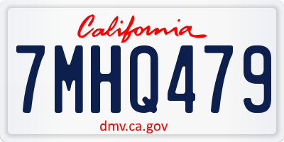 CA license plate 7MHQ479