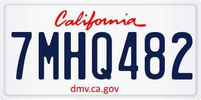CA license plate 7MHQ482