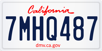CA license plate 7MHQ487