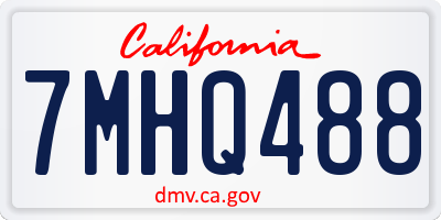 CA license plate 7MHQ488