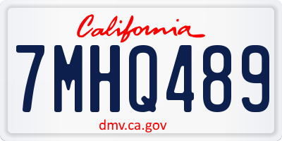 CA license plate 7MHQ489