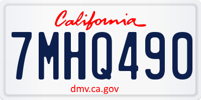 CA license plate 7MHQ490