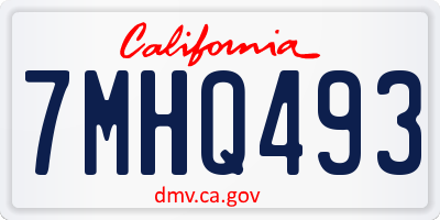 CA license plate 7MHQ493