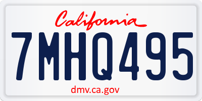 CA license plate 7MHQ495