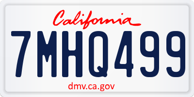 CA license plate 7MHQ499