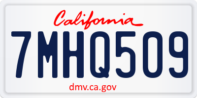 CA license plate 7MHQ509