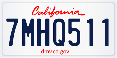 CA license plate 7MHQ511
