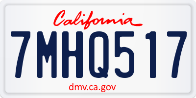 CA license plate 7MHQ517
