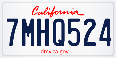 CA license plate 7MHQ524