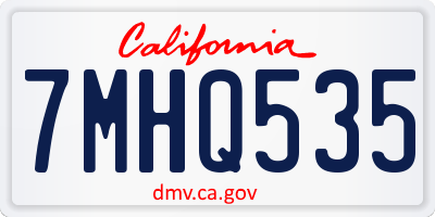 CA license plate 7MHQ535