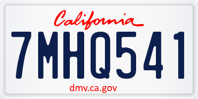 CA license plate 7MHQ541