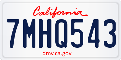 CA license plate 7MHQ543