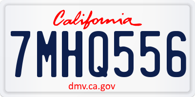 CA license plate 7MHQ556