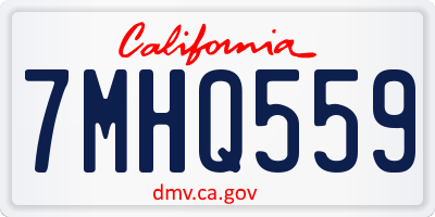 CA license plate 7MHQ559
