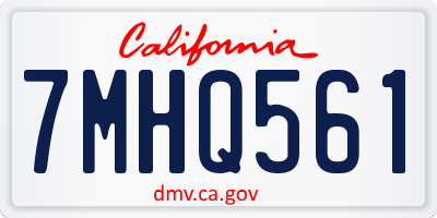 CA license plate 7MHQ561