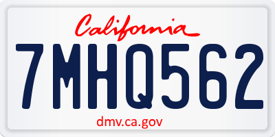 CA license plate 7MHQ562