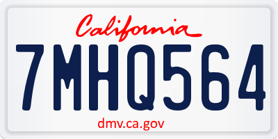 CA license plate 7MHQ564