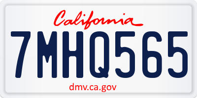 CA license plate 7MHQ565