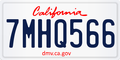 CA license plate 7MHQ566