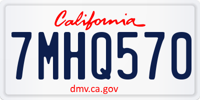 CA license plate 7MHQ570