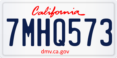 CA license plate 7MHQ573