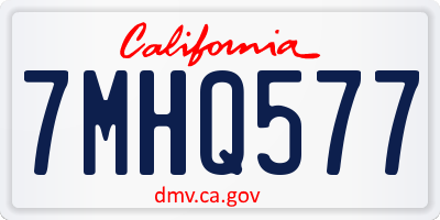 CA license plate 7MHQ577